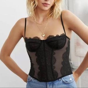 Urban Outfitters Black corset top, black in size small.